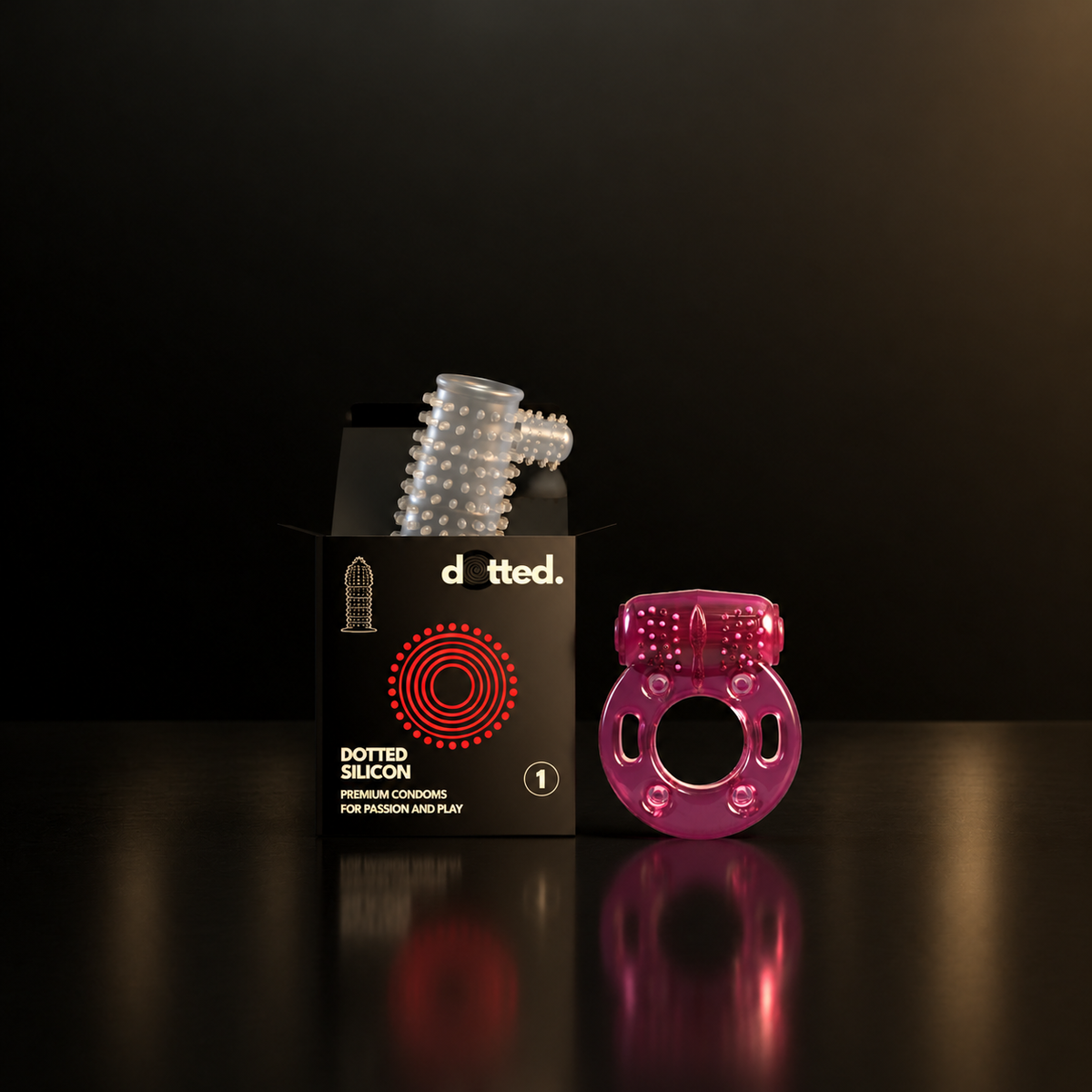Reusable Silicone Condom + Pleasure Vibrator Ring